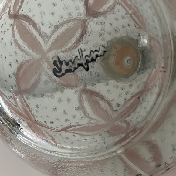 VINTAGE CLEAR GLASS HANDPAINTED DECANTER - Picture 7 of 11